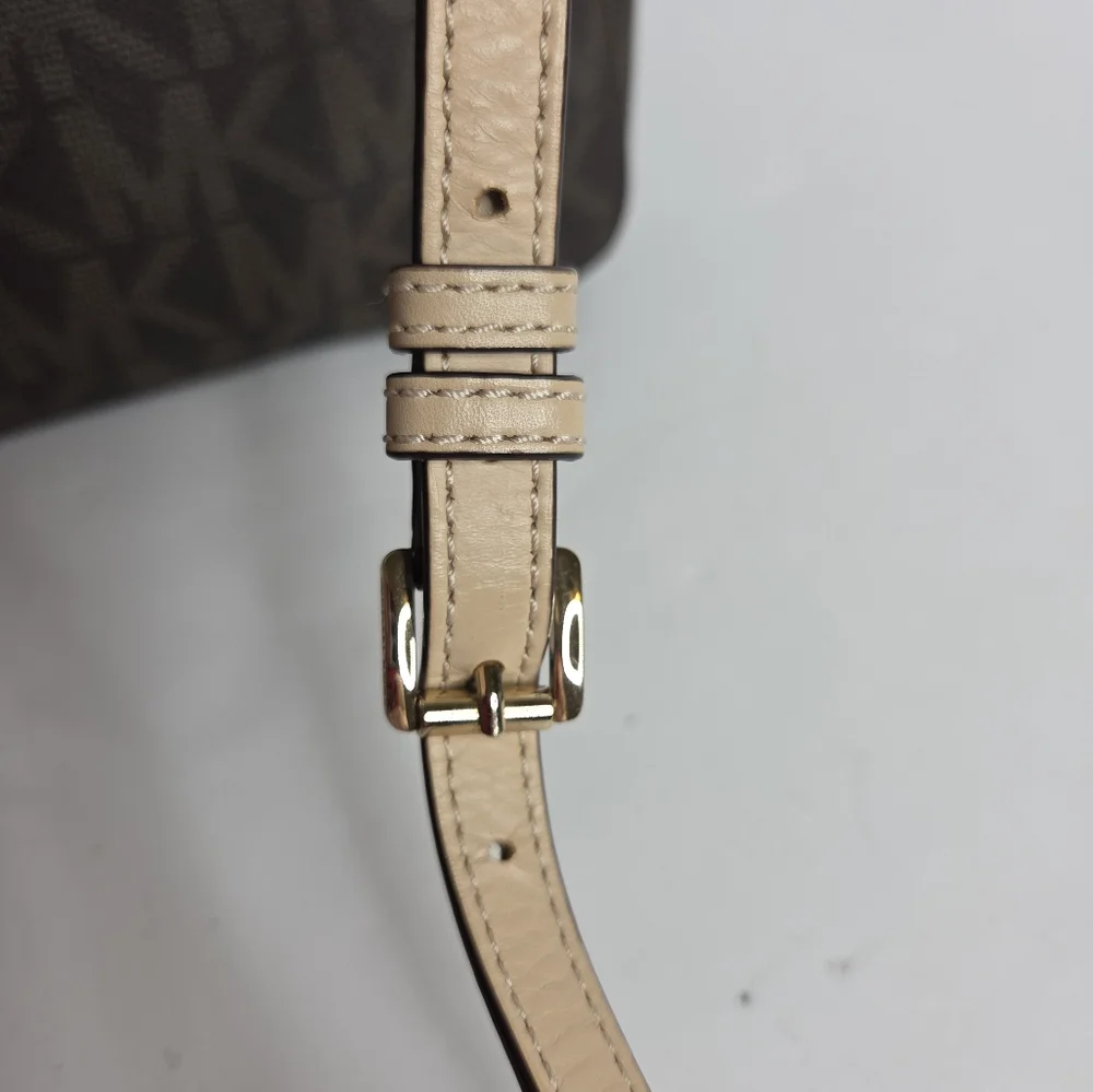 MICHAEL Michael Kors Jet Setter Large Brown Logo Crossbody Bag - Picture 7 of 16